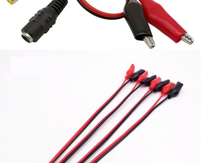 30cm DC 5.5x2.1mm Hombre Hembra a doble clip de cocodrilo Cable de suministro de energía DC 3