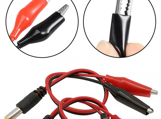 30cm DC 5.5x2.1mm Hombre Hembra a doble clip de cocodrilo Cable de suministro de energía DC 2