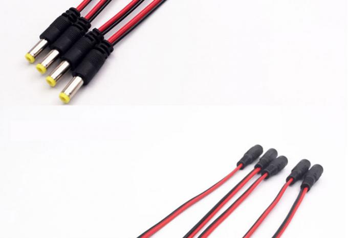 30cm DC 5.5x2.1mm Hombre Hembra a doble clip de cocodrilo Cable de suministro de energía DC 4