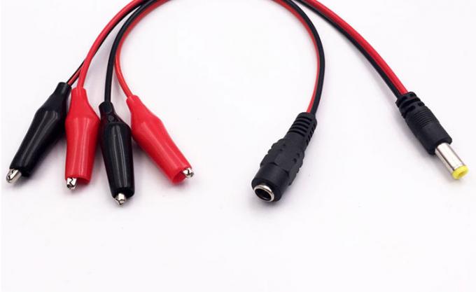 30cm DC 5.5x2.1mm Hombre Hembra a doble clip de cocodrilo Cable de suministro de energía DC 6