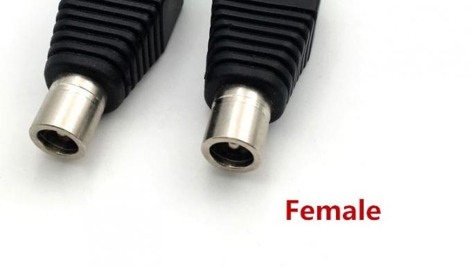 Inserción sin soldadura Hombre Hembra 2.1 X 5.5 mm Jack de conector de corriente continua Adaptador de conector de terminal de alimentación para cámara de circuito cerrado de banda LED 4