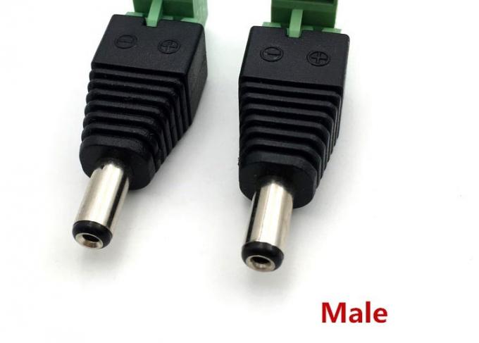 Inserción sin soldadura Hombre Hembra 2.1 X 5.5 mm Jack de conector de corriente continua Adaptador de conector de terminal de alimentación para cámara de circuito cerrado de banda LED 2