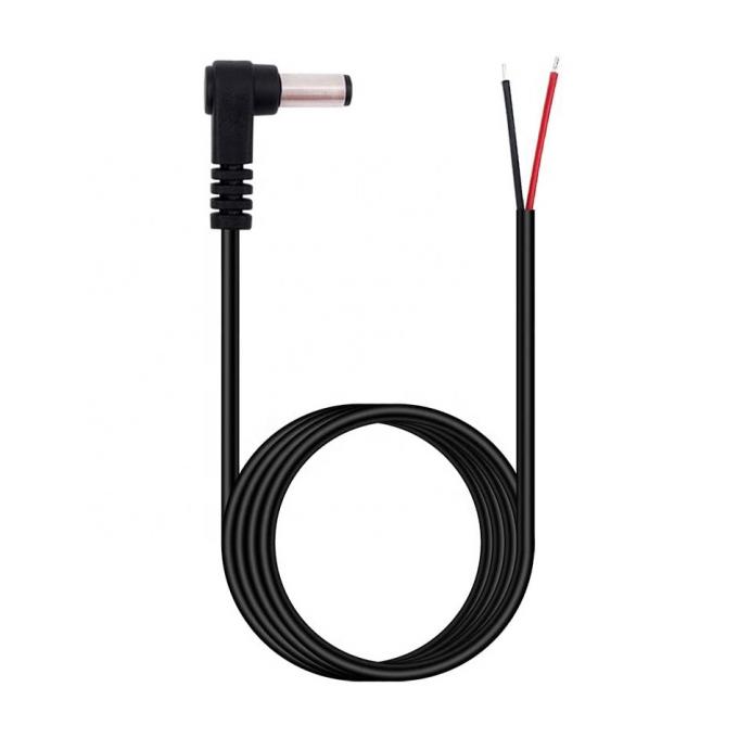 CUSTOM 90 grados Ángel derecho barril de corriente continua Jack macho hembra para abrir cola de cerdo DC cable de carga de energía 1
