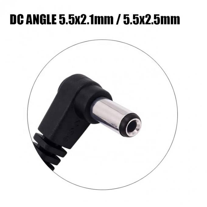 CUSTOM 90 grados Ángel derecho barril de corriente continua Jack macho hembra para abrir cola de cerdo DC cable de carga de energía 3