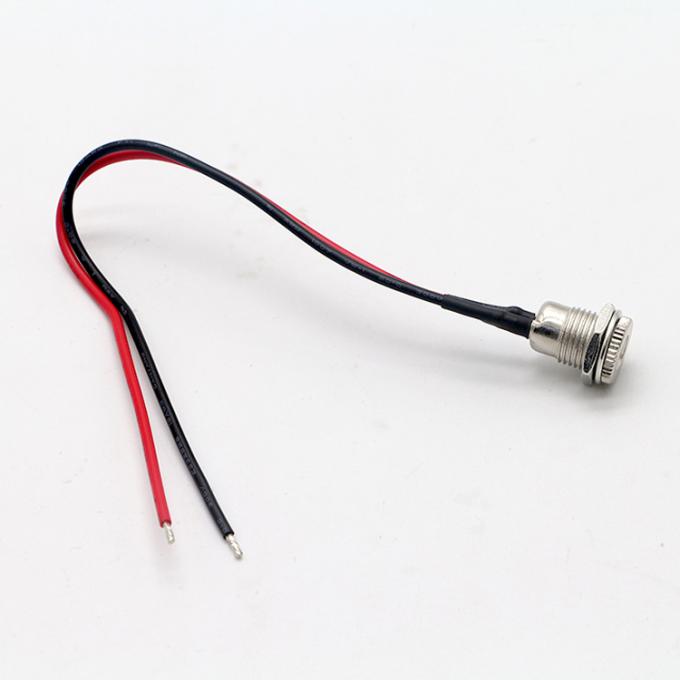 Mujer con rosca montada DC099 Jack de barril enchufe 10A 5.5x2.1mm Adaptador de alimentación de corriente continua Cables de extremo de alambre enlatados 4