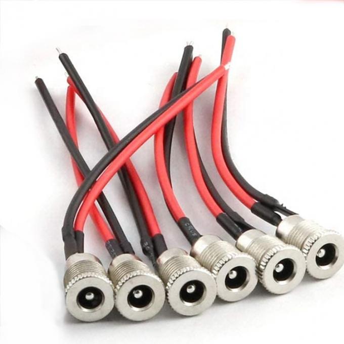 Mujer con rosca montada DC099 Jack de barril enchufe 10A 5.5x2.1mm Adaptador de alimentación de corriente continua Cables de extremo de alambre enlatados 1