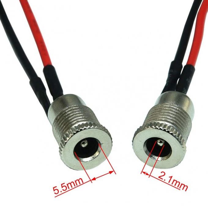 Mujer con rosca montada DC099 Jack de barril enchufe 10A 5.5x2.1mm Adaptador de alimentación de corriente continua Cables de extremo de alambre enlatados 2