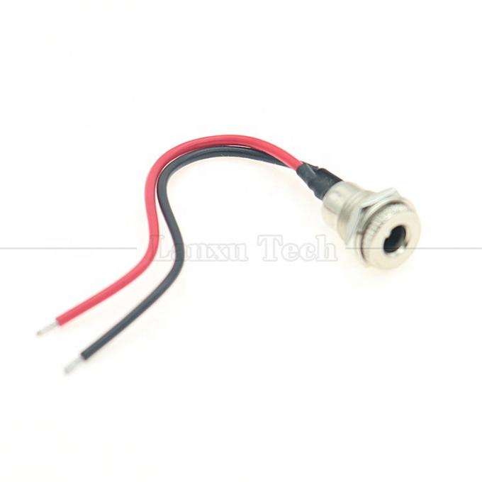10cm 18AWG 5A Panel Mount DC 099 Socket femenino 5.5x2.1mm 2.5mm Conector roscado de metal para abrir cables enlatados 1