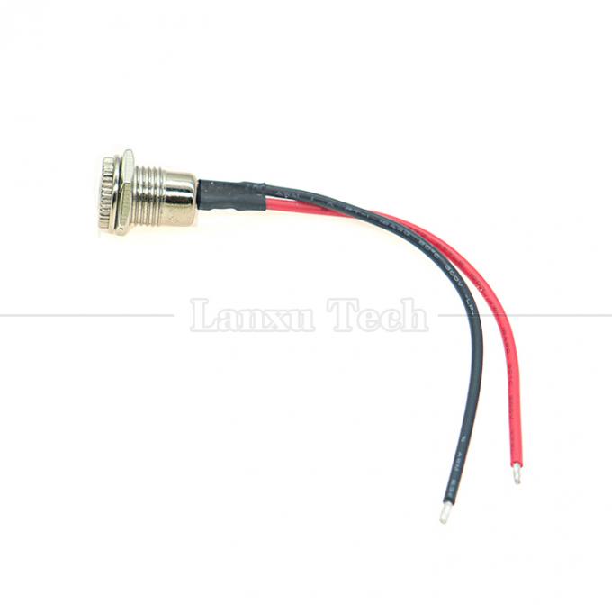 10cm 18AWG 5A Panel Mount DC 099 Socket femenino 5.5x2.1mm 2.5mm Conector roscado de metal para abrir cables enlatados 6