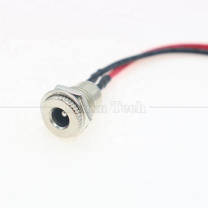 10cm 18AWG 5A Panel Mount DC 099 Socket femenino 5.5x2.1mm 2.5mm Conector roscado de metal para abrir cables enlatados 4
