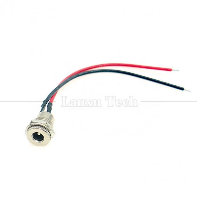 10cm 18AWG 5A Panel Mount DC 099 Socket femenino 5.5x2.1mm 2.5mm Conector roscado de metal para abrir cables enlatados 5