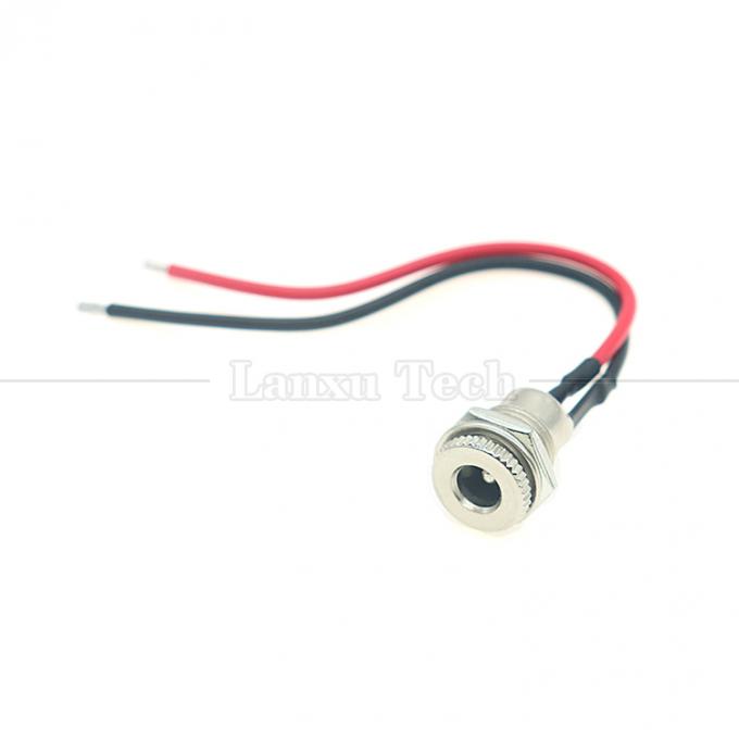 10cm 18AWG 5A Panel Mount DC 099 Socket femenino 5.5x2.1mm 2.5mm Conector roscado de metal para abrir cables enlatados 7
