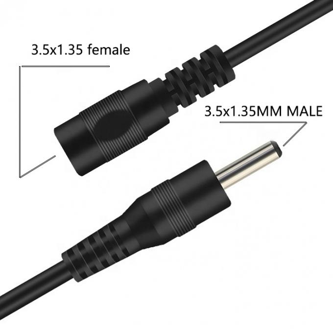 Hombre a mujer 3.5 1.35mm Cable de extensión de energía CC para el Banco de energía de la cámara de CCTV 2