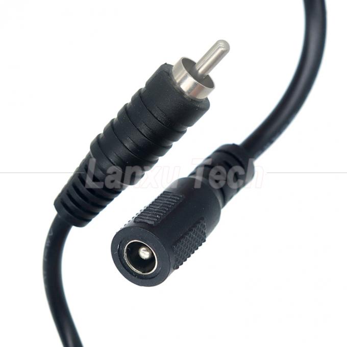 RCA Hombre a CC 5.5x2.1 5.5x2.5 3.5x1.35mm Hembra de enchufe de barril Jack Pedal 12V Cable de alimentación CC 0