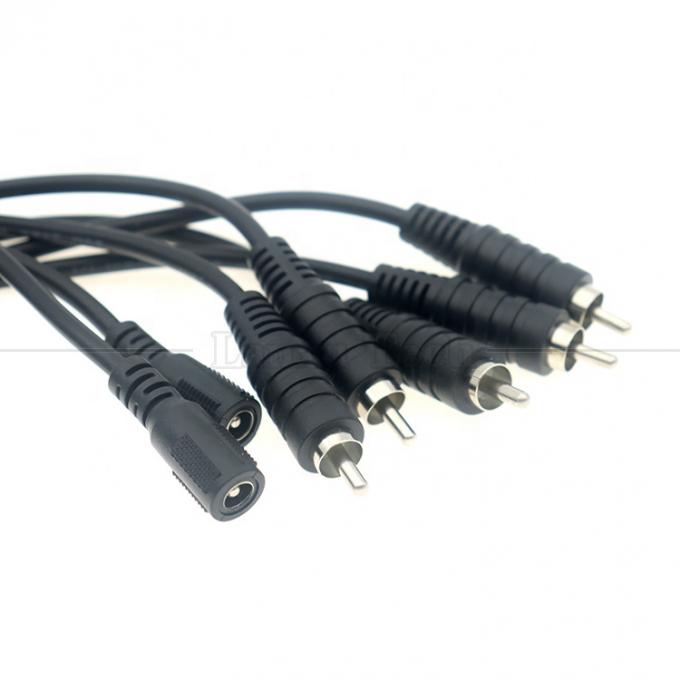 RCA Hombre a CC 5.5x2.5mm 5.5x2.1mm Hembra enchufe de barril Jack 12V DC Cables de alimentación del pedal 0