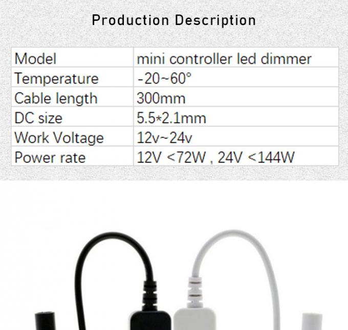 12v 24v Controlador táctil de macho a hembra DC 5.5x2.1mm encendido y apagado Interruptor de atenuación para luces de banda LED 0
