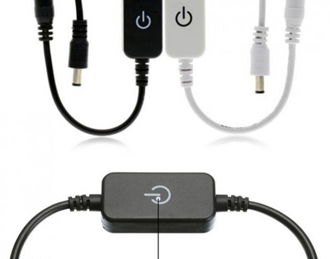 12v 24v Controlador táctil de macho a hembra DC 5.5x2.1mm encendido y apagado Interruptor de atenuación para luces de banda LED 1