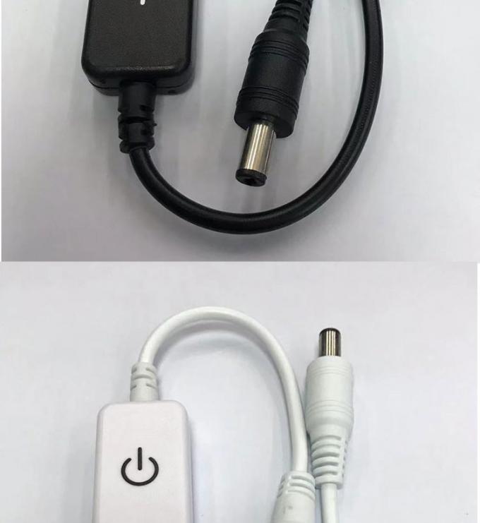 12v 24v Controlador táctil de macho a hembra DC 5.5x2.1mm encendido y apagado Interruptor de atenuación para luces de banda LED 4