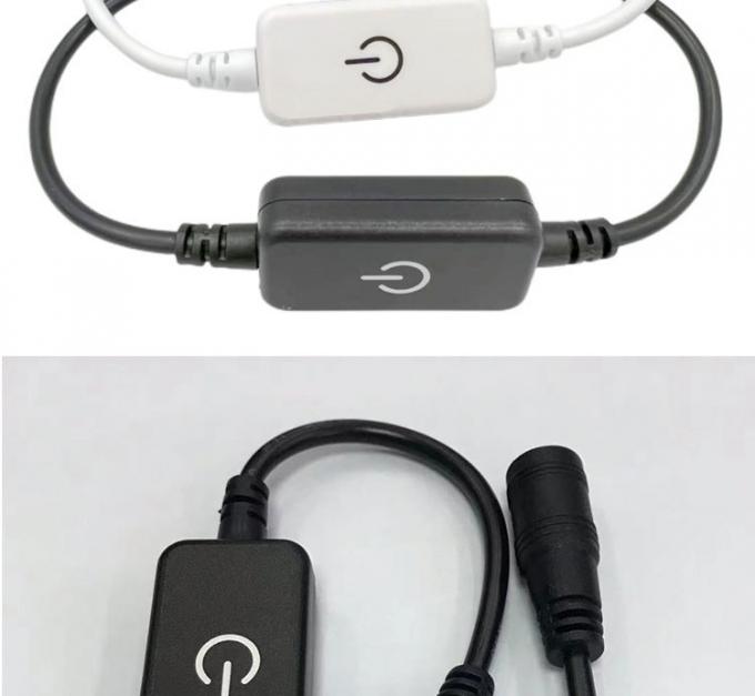 12v 24v Controlador táctil de macho a hembra DC 5.5x2.1mm encendido y apagado Interruptor de atenuación para luces de banda LED 3