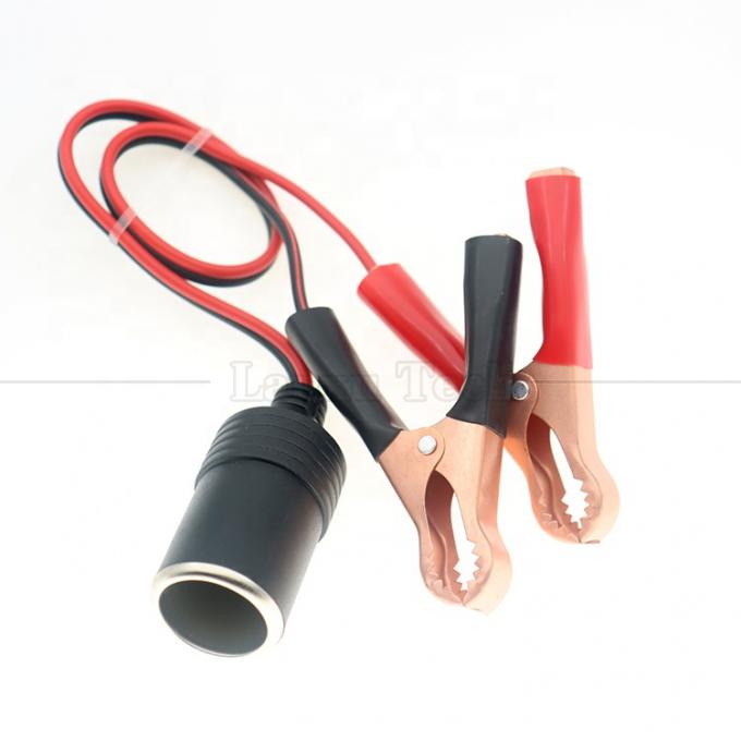12V Batería de cocodrilo clips abrazadera para el coche encendedor de cigarrillos conector de conexión femenino cable de alimentación 4