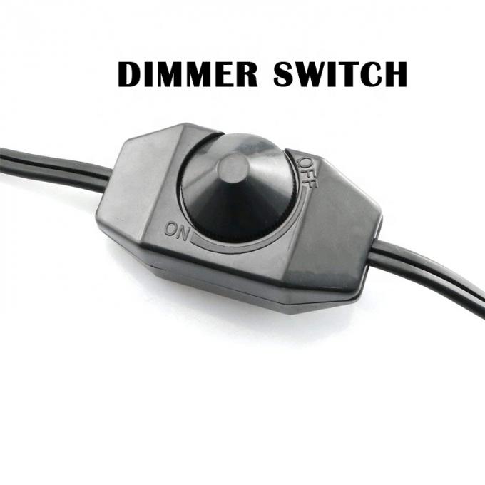1.8m Botón giratorio LED regulable con interruptor de atenuación del control Cable de alimentación para la lámpara LED 2