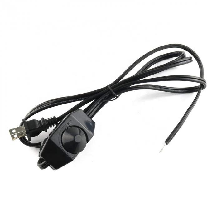 1.8m Botón giratorio LED regulable con interruptor de atenuación del control Cable de alimentación para la lámpara LED 4
