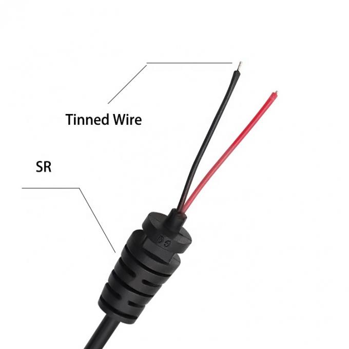 CUSTOM DC Barril Jack Hombre 2.1X5.5mm a Despojado de alambre de lata Pigtail Cables de extremo desnudo con SR Grommet 2