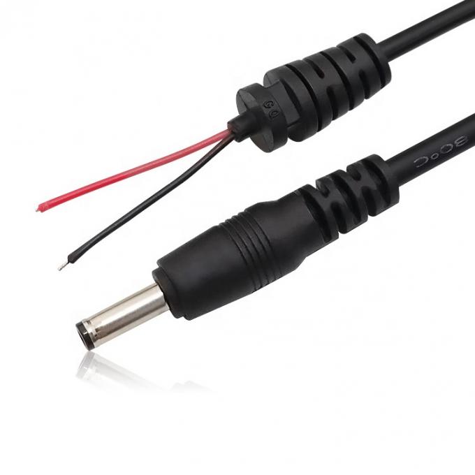 CUSTOM DC Barril Jack Hombre 2.1X5.5mm a Despojado de alambre de lata Pigtail Cables de extremo desnudo con SR Grommet 5