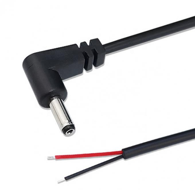 90 grados en ángulo recto DC Jack 5.5x2.1mm 5.5x2.5mm 1.35x3.5mm para abrir el alambre del extremo del cable de cola de cerdo 2