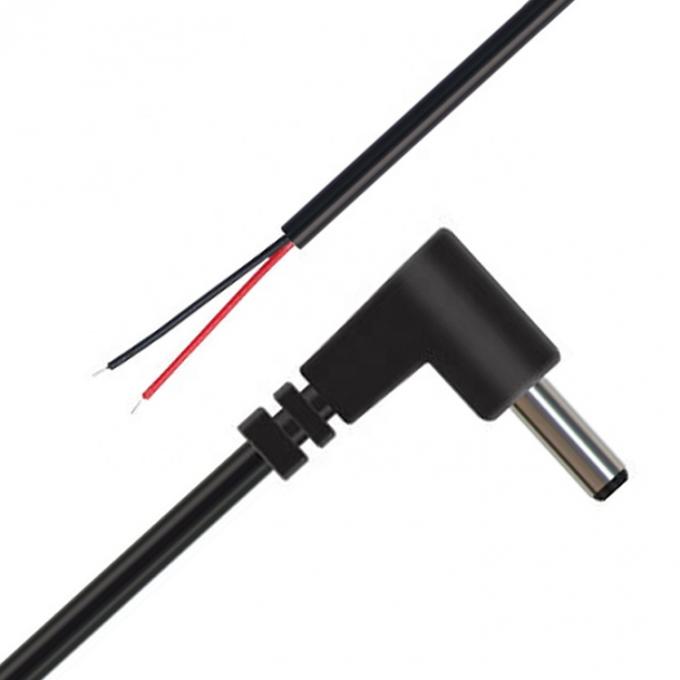 90 grados en ángulo recto DC Jack 5.5x2.1mm 5.5x2.5mm 1.35x3.5mm para abrir el alambre del extremo del cable de cola de cerdo 0