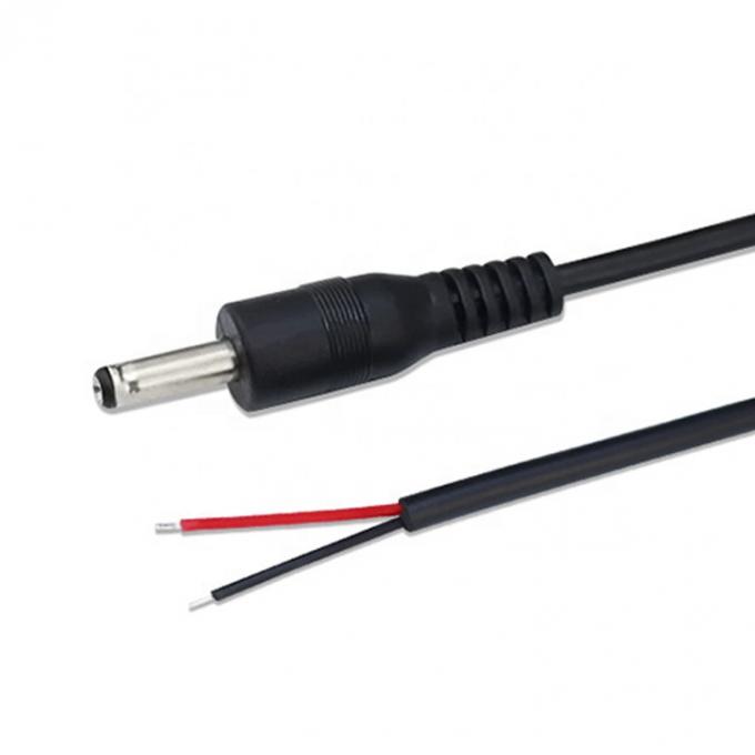 90 grados en ángulo recto DC Jack 5.5x2.1mm 5.5x2.5mm 1.35x3.5mm para abrir el alambre del extremo del cable de cola de cerdo 3