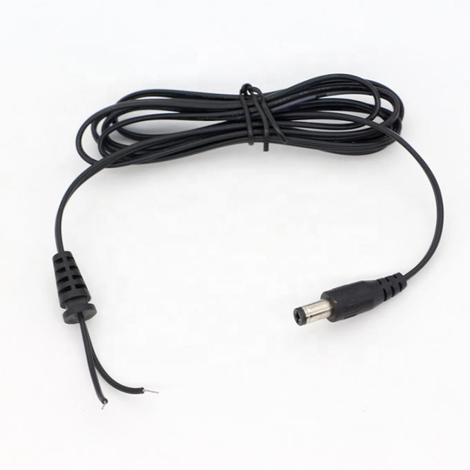 Jack de barril de corriente continua masculino femenino de 2.1x5.5 mm a cable de carga de corriente continua Pigtail abierto 5