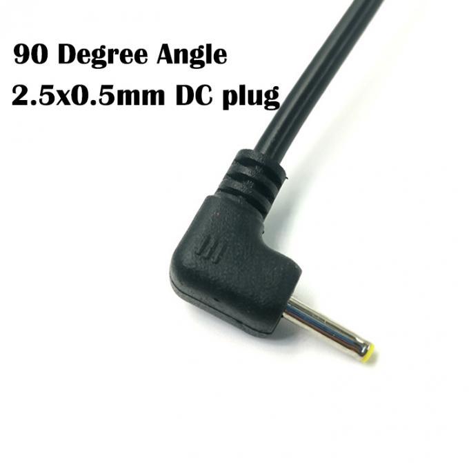 Ángulo de 90 grados de costumbre DC Jack de barril 2.5x0.7mm para el cable de extremo de alambre desnudo enlatado 2