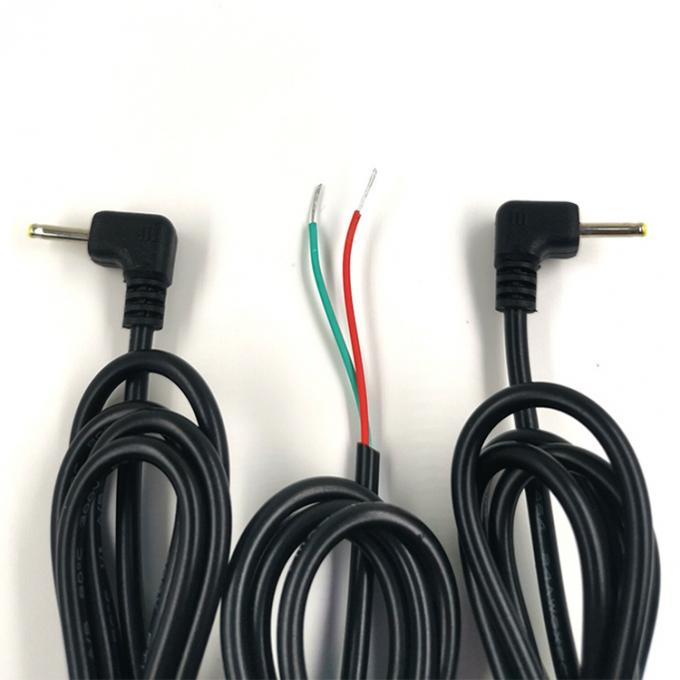 Ángulo de 90 grados de costumbre DC Jack de barril 2.5x0.7mm para el cable de extremo de alambre desnudo enlatado 5