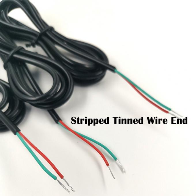Ángulo de 90 grados de costumbre DC Jack de barril 2.5x0.7mm para el cable de extremo de alambre desnudo enlatado 3