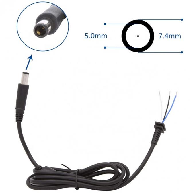DC 7.4x5.0mm Jack de cañón masculino a extremo desnudo enlatado con cola de cerdo abierta Cable de extensión de alambre para adaptador de computadora portátil 2
