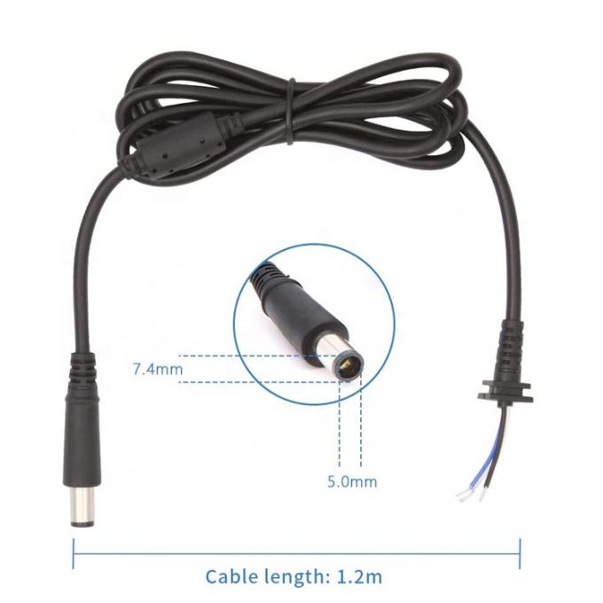 DC 7.4x5.0mm Jack de cañón masculino a extremo desnudo enlatado con cola de cerdo abierta Cable de extensión de alambre para adaptador de computadora portátil 0