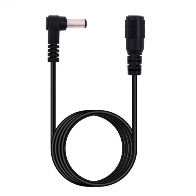 Ángulo de 90 grados Conector masculino a femenino 5.5x2.1mm Jack de barril Cable de extensión de energía DC 1