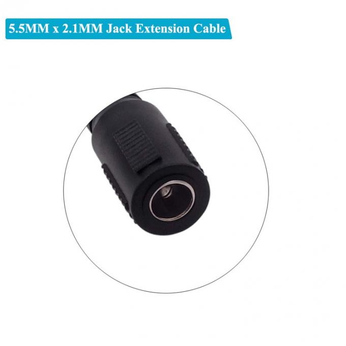 Ángulo de 90 grados Conector masculino a femenino 5.5x2.1mm Jack de barril Cable de extensión de energía DC 5