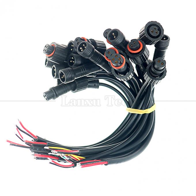 Personalización IP67 IP68 impermeable M12 2pin 3 pin 4pin M12 DC para abrir cables desnudos Cable de extremo para luz LED 0