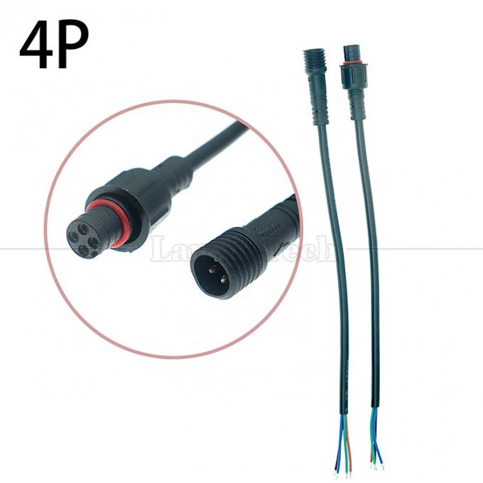 Cable de conector M12 de 2 pines 3 pines y 4 pines a prueba de agua para LED 5