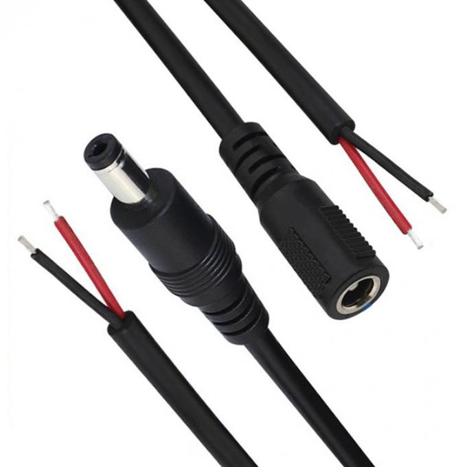 Hombre Mujer 5.5x2.1mm 5.5x2.5mm 3.5x1.35mm DC Jack de conexión enchufe para abrir cables de cola de cerdo desnudo Cables finales para cámara de seguridad de CCTV LED 1