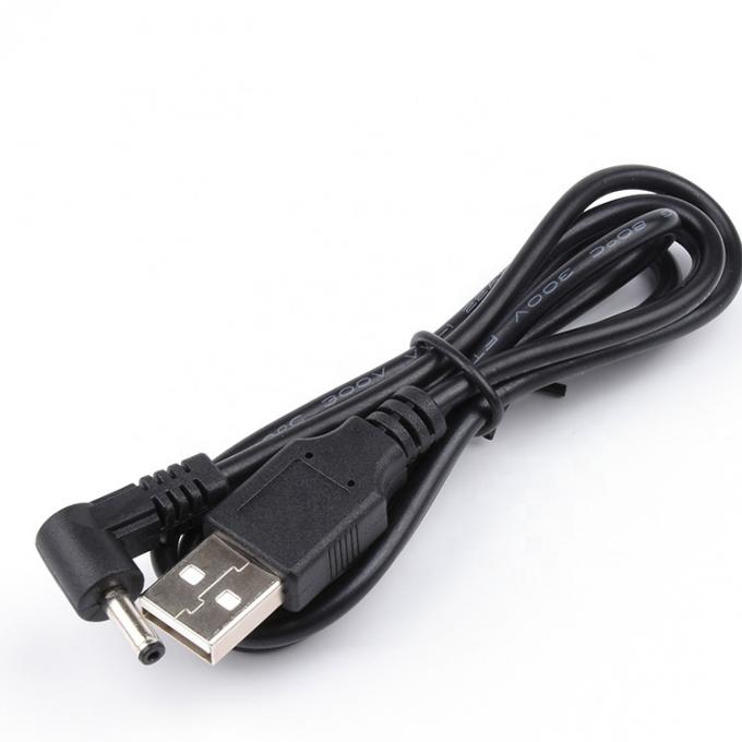 Ángulo de 90 grados personalizado 1m USB a DC Hombre 3.5x1.35mm Cable de extensión de energía 4