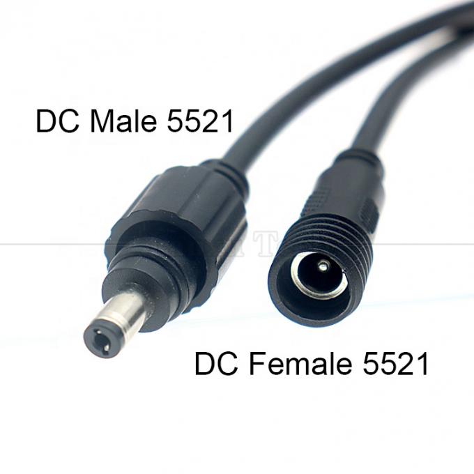 IP67 impermeable Hombre Hembra 5.5X2.1mm 5.5x2.5mm 3.5x1.35mm Jack Cable de extensión de energía DC 2