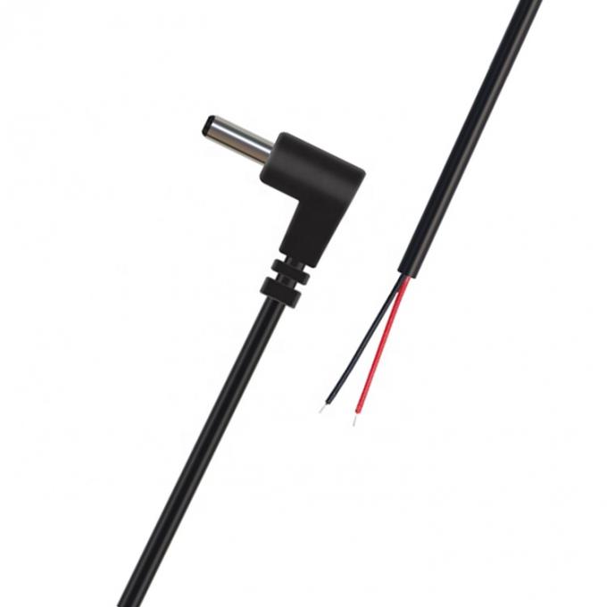 Personalización Ángulo de 90 grados DC Barril Jack Hombre 3.5x1.35mm a despojado de alambre de lata Pigtail Cables de extremo desnudo 2
