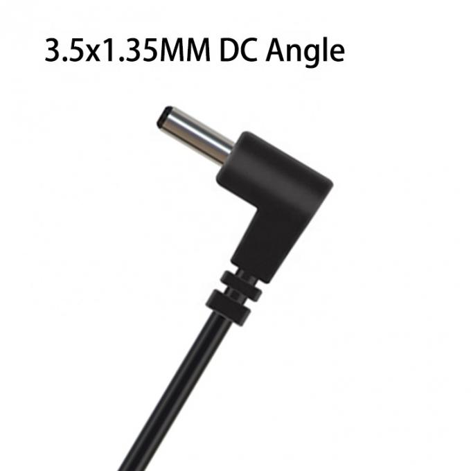 Personalización Ángulo de 90 grados DC Barril Jack Hombre 3.5x1.35mm a despojado de alambre de lata Pigtail Cables de extremo desnudo 3