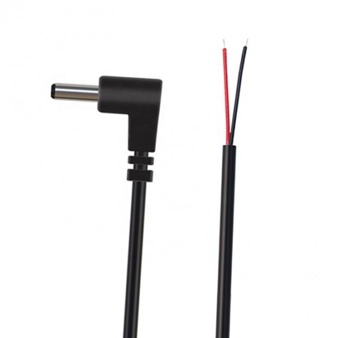 Personalización Ángulo de 90 grados DC Barril Jack Hombre 3.5x1.35mm a despojado de alambre de lata Pigtail Cables de extremo desnudo 5