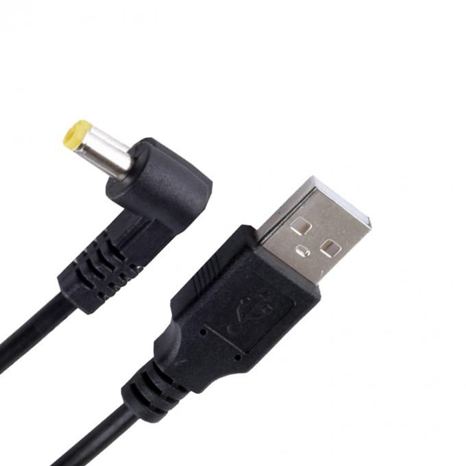 Ángulo de 90 grados Forma L 1m USB a DC Hombre 4,0x1,7 mm Cable de carga de extensión 5