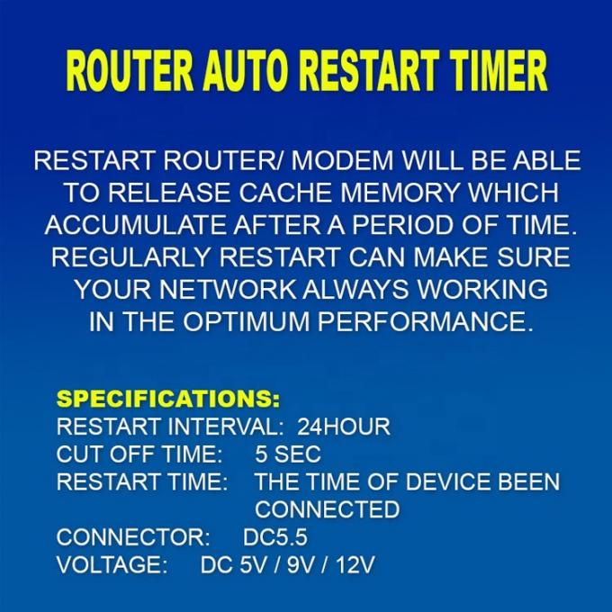DC 5V 9V 12V 15V Controlador automático Activación apagada Reinicia Refrescar WiFi Router Restarter automático temporizador 0