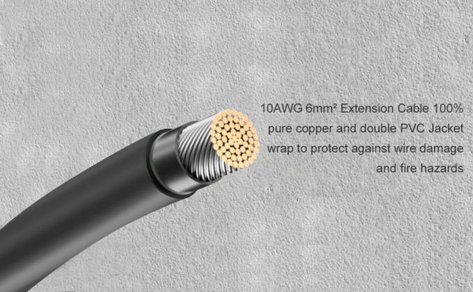 10AWG 6mm Cable solar impermeable Adaptador de panel solar Cable de extensión solar con conectores femeninos y masculinos Kit de herramientas de cable 3